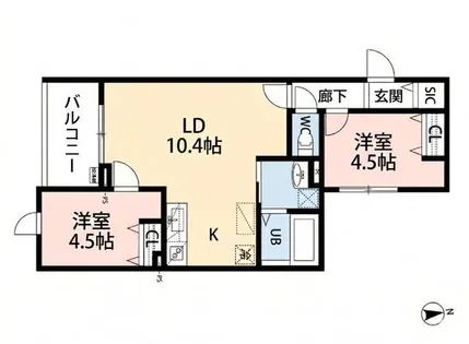 STELLA VITA石津【1階】の間取り