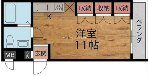 キューブ武庫川1【4階】の間取り