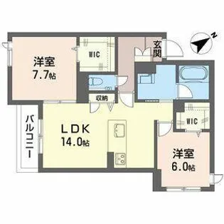 エクラソーレ【303号室】の間取り