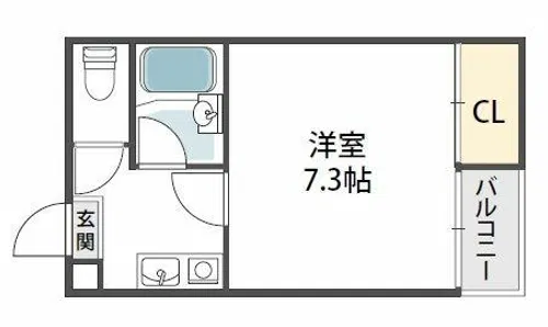 ビロウズコマガワパート1【5階】の間取り