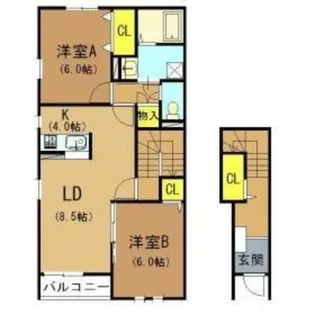 エスポワール田島【1階】の間取り