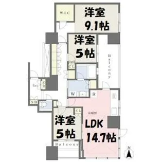 プラウドタワー覚王山【7階】の間取り