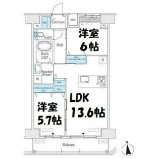 プレイズシード浄心【14階】の間取り