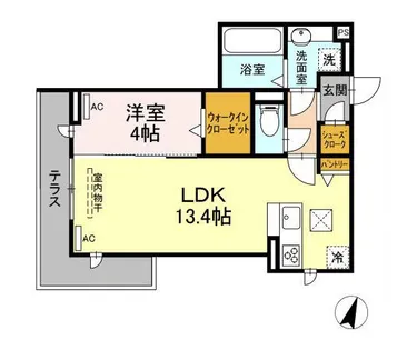 ル・グロンシャリオ【1階】の間取り