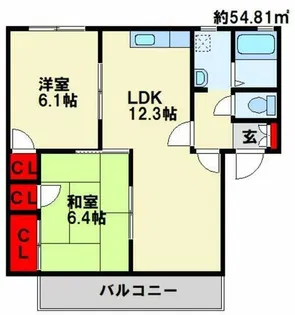 ヴィレッジヒルズC【1階】の間取り