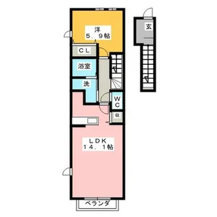 スウィートノーブルA【2階】の間取り