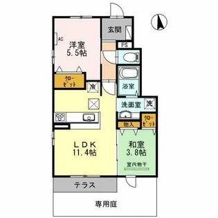 リバーサイド響【1階】の間取り