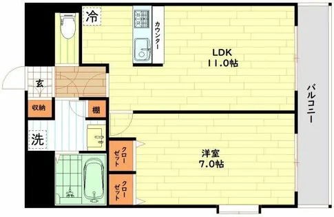 リーガル西天満【8階】の間取り