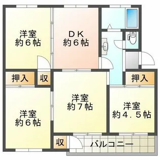 東舞子台ハイツB棟【2階】の間取り