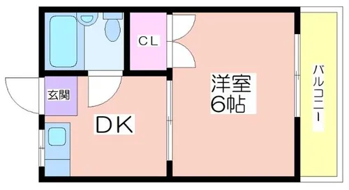 西住之江ハイツ【302号室】の間取り