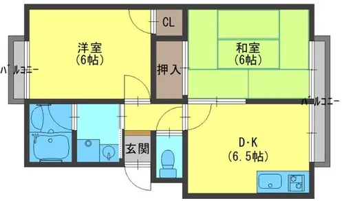 ガーデンハイツ小林2号【2階】の間取り