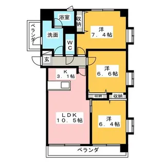3LDKの間取り画像