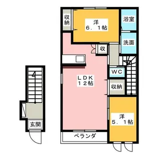 サンシャイン六條【2階】の間取り