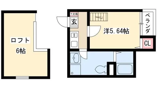 ビルーチェA【2階】の間取り