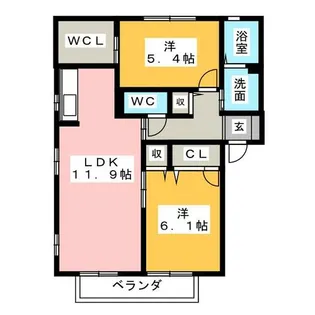 ティアラ【1階】の間取り