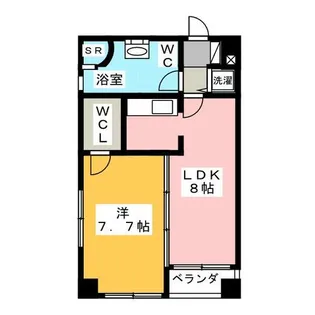 レインボーピア原【7階】の間取り