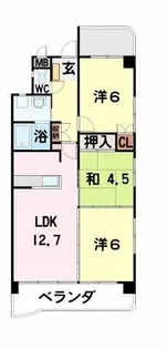 マンションリバーストーン【2階】の間取り
