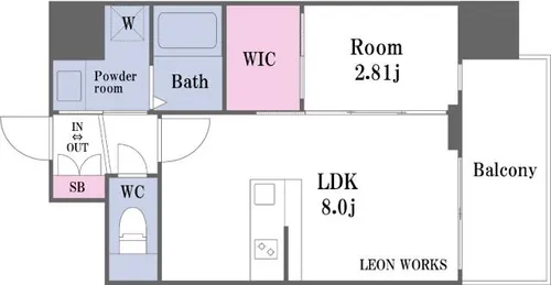 LiveCasa天満橋【802号室】の間取り