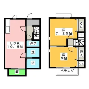 愛知県岩倉市石仏町天王【テラスハウス】の間取り