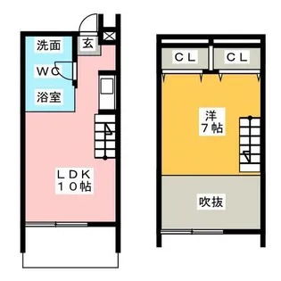 愛知県春日井市如意申町6丁目【テラスハウス】の間取り