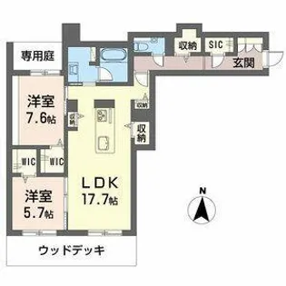 シャーメゾン高社【105号室】の間取り