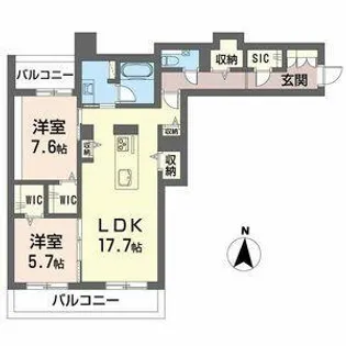 シャーメゾン高社【205号室】の間取り