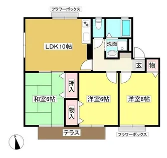 セジュール蒲北 A棟【1階】の間取り