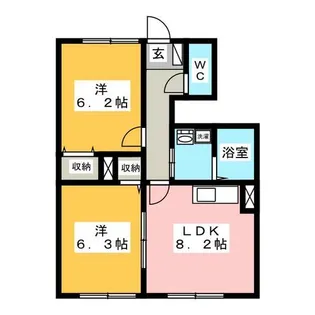 サンパレス Ⅱ【1階】の間取り