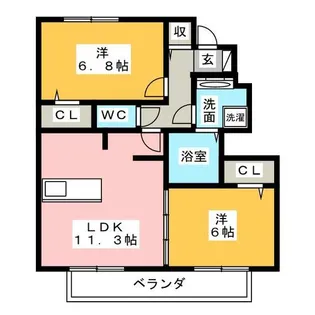 ドルチェヴィータ B棟【1階】の間取り