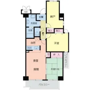 ホワイトマンション【5階】の間取り