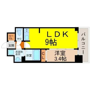 プレサンス名駅南エディフィス【12階】の間取り