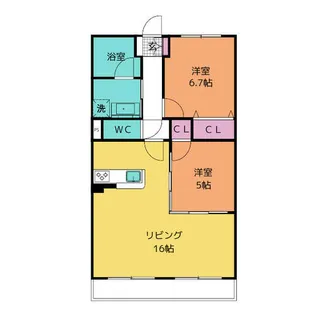 オルテンシア佐野【1階】の間取り