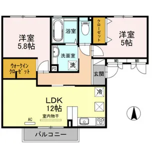 シエル ブルー【1階】の間取り