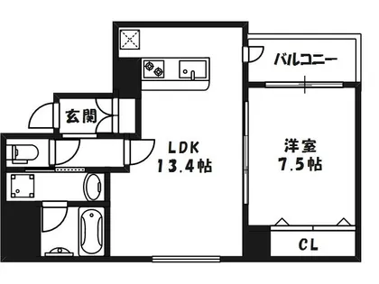 デセンテ北梅田【8階】の間取り