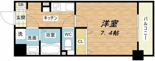 ラムール玉造【7階】の間取り