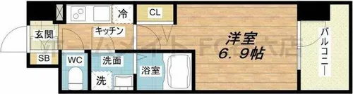 レジュールアッシュ桜宮リバーコート【8階】の間取り