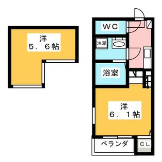 1Kの間取り画像