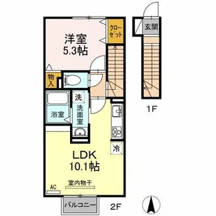 ラポーゼ絆【2階】の間取り
