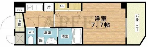 S-RESIDENCE堺筋本町Uno【8階】の間取り