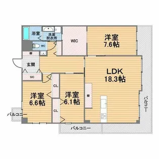 グラン・ドムール甲子園口Ⅱ【2階】の間取り