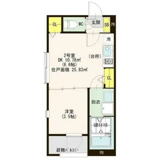 Le・Ange 壱番館【2階】の間取り