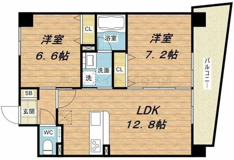 クラヴィエ西梅田【5階】の間取り