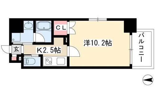 プランベイム大須駅前【402号室】の間取り