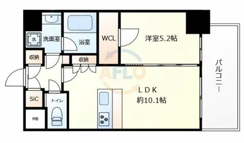 スプランディッド弁天町DUE【10階】の間取り