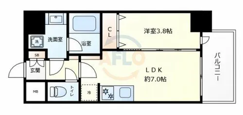 スプランディッド弁天町DUE【2階】の間取り