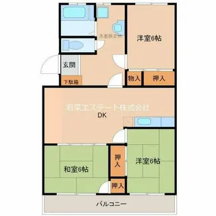 エスペランクレール長門石【206号室】の間取り