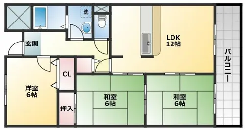 リバーサイド藤井寺【1階】の間取り