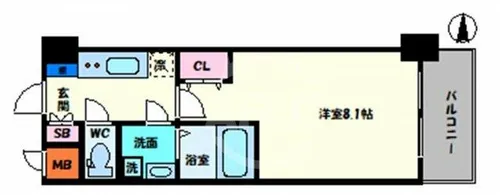 S-RESIDENCE緑橋Serio【11階】の間取り