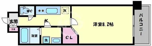 ドゥーエ森ノ宮【13階】の間取り