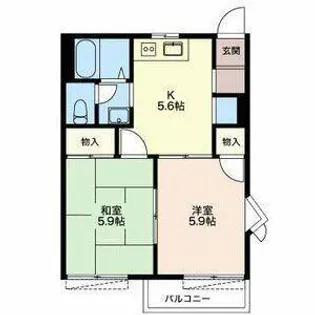 フレグランス下津Ⅰ【2階】の間取り